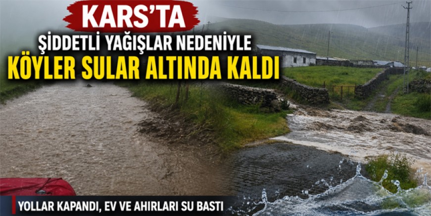 Kars’ta Şiddetli Yağışlar Nedeniyle Köyler Sular Altında Kaldı