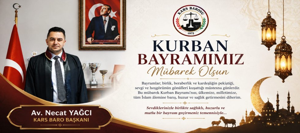 Baro Başkanı Av. Necat Yağcı Kurban Bayramımız Mübarek Olsun