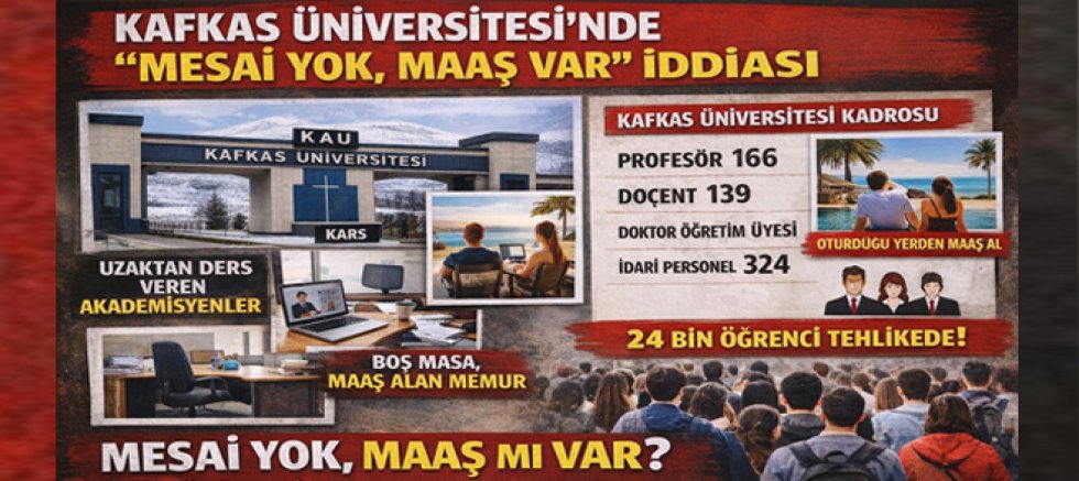 Kafkas Üniversitesi’nde “Mesai Yok, Maaş Var” İddiası 