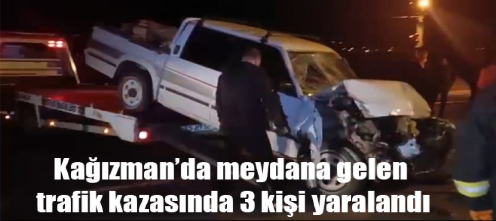 Kağızman’da meydana gelen trafik kazasında 3 kişi yaralandı