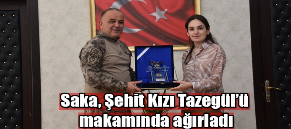Kars Emniyet Müdürü Mehmet Ömür Saka, Şehit Kızı Tazegül’ü makamında ağırladı