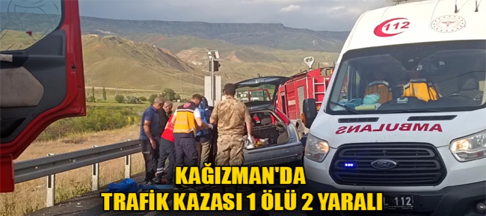 KARS'IN KAĞIZMAN İLÇESİNDE TRAFİK KAZASI 1 ÖLÜ 2 YARALI