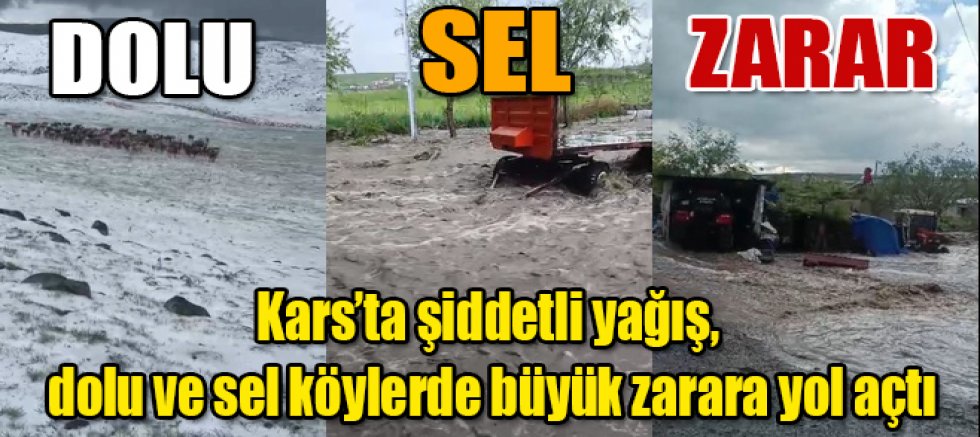Kars’ta şiddetli yağış, dolu ve sel köylerde büyük zarara yol açtı
