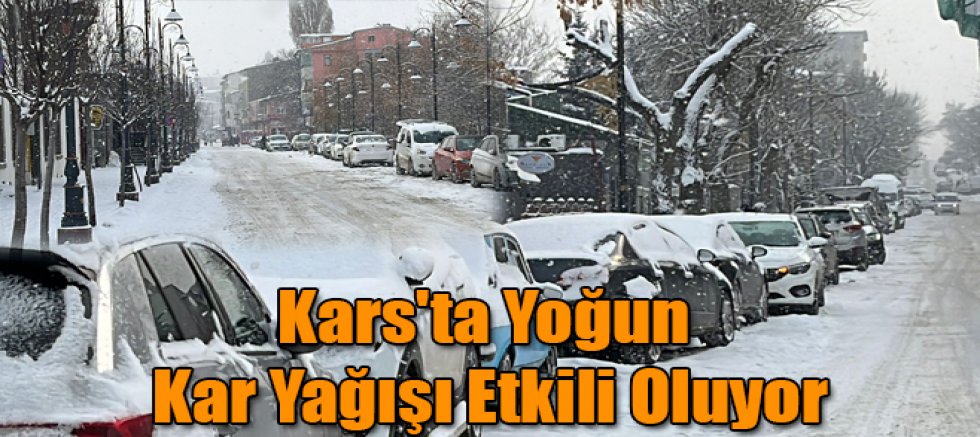 Kars'ta Yoğun Kar Yağışı Etkili Oluyor