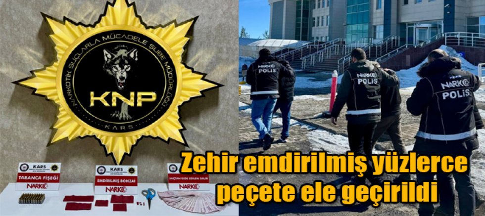 Kars'ta zehir emdirilmiş yüzlerce peçete ele geçirildi
