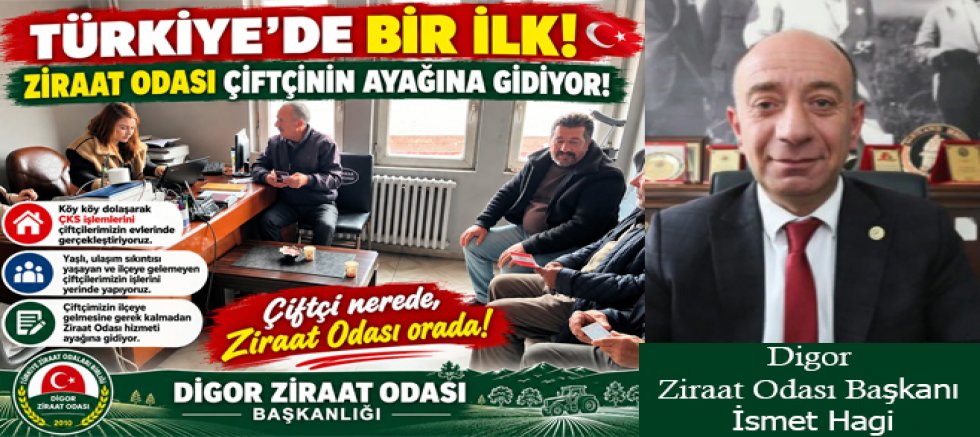 TÜRKİYE’DE BİR İLK, ÇKS HİZMETİ ÇİFTÇİNİN AYAĞINA GİDİYOR