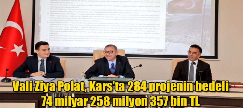 Vali Ziya Polat, Kars'ta 284 Projenin Bedeli 74 Milyar 258 Milyon 357 Bin 554 TL