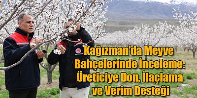 Kağızman’da Meyve Bahçelerinde İnceleme: Üreticiye Don, İlaçlama ve Verim Desteği