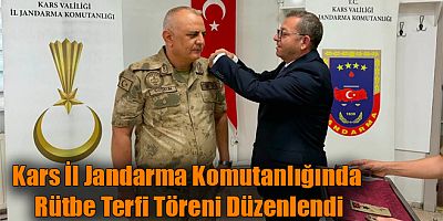 Kars İl Jandarma Komutanlığında Rütbe Terfi Töreni Düzenlendi