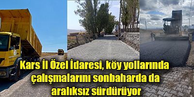 Kars İl Özel İdaresi, köy yollarında çalışmalarını sonbaharda da aralıksız sürdürüyor