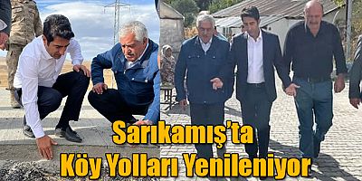 Kars'ın Sarıkamış İlçesinde Köy Yolları Yenileniyor