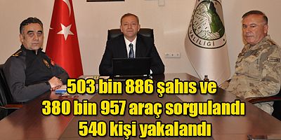 Kars'ta 503 bin 886 şahıs ve 380 bin 957 araç sorgulanırken toplam 540 kişi yakalandı