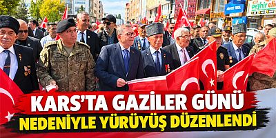 Kars’ta Gaziler Günü nedeniyle yürüyüş düzenlendi