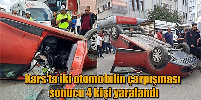 Kars’ta iki otomobilin çarpışması sonucu 4 kişi yaralandı
