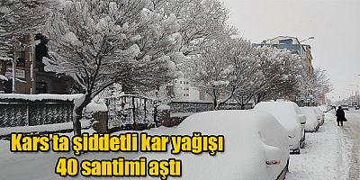 Kars'ta kar yağışı 40 santimi aştı