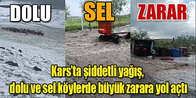 Kars’ta şiddetli yağış, dolu ve sel köylerde büyük zarara yol açtı