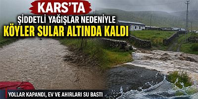 Kars’ta Şiddetli Yağışlar Nedeniyle Köyler Sular Altında Kaldı