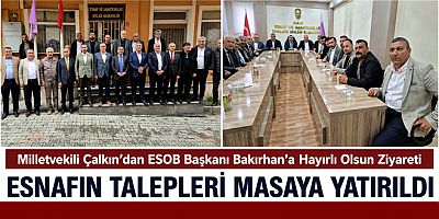 Milletvekili Adem Çalkın’dan ESOB Başkanı Bakırhan’a Hayırlı Olsun Ziyareti