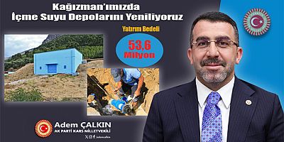 Milletvekili Çalkın; Kağızman’a 53,6 Milyon TL’lik İçme Suyu Yatırımı: 6 Depo ve 7 Kilometrelik Hat Yenileniyor