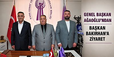 Türkiye Kahveciler Federasyonu Genel Başkanı Murat Ağaoğlu'ndan Kars ESOB Başkanı Bakırhan'a ziyaret