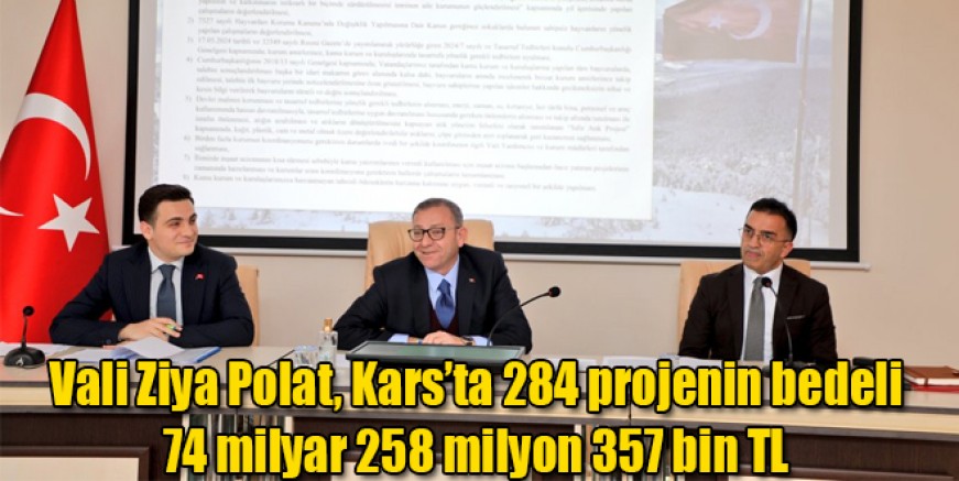 Vali Ziya Polat, Kars'ta 284 Projenin Bedeli 74 Milyar 258 Milyon 357 Bin 554 TL