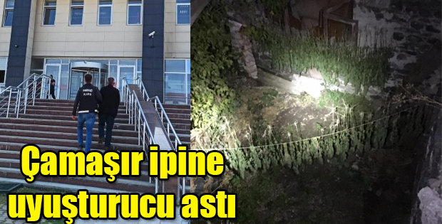 YETİŞTİRDİĞİ UYUŞTURUCUYU ÇAMAŞIR İPİNDE KURUTTU