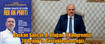 Başkan Sancar, 8. Olağan İl Kongremizi 28 Aralık’ta Gerçekleştireceğiz