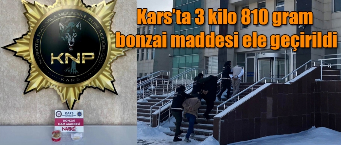 Kars'ta 3 kilo 810 gram bonzai maddesi ele geçirildi