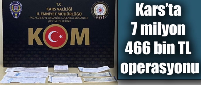 Kars'ta 7 milyon 466 bin TL operasyonu 