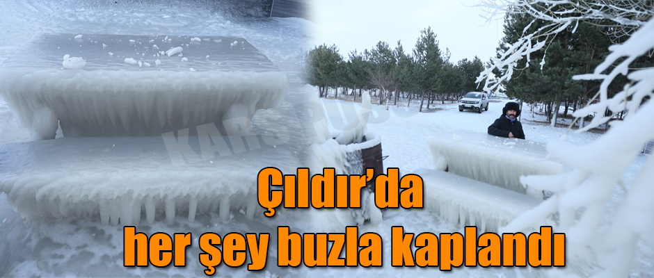 Çıldır'da Her Şey Buzla Kaplandı