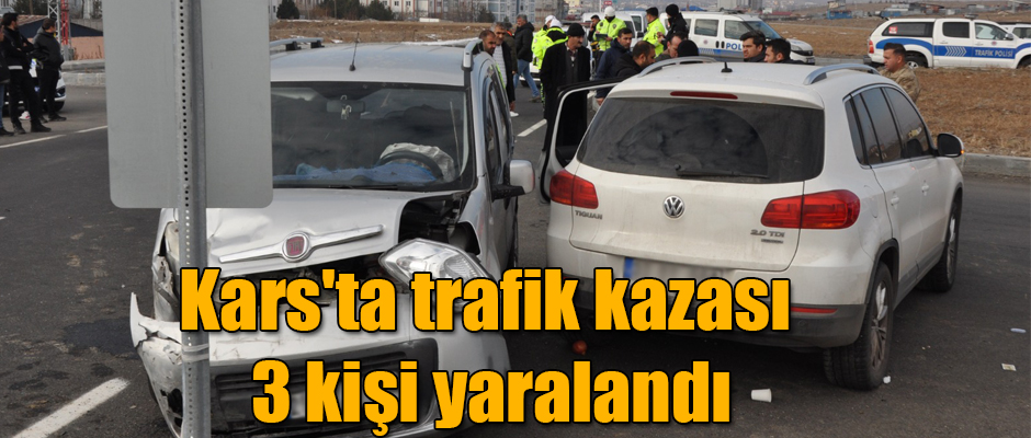 Kars'ta trafik kazası, 3 kişi yaralandı