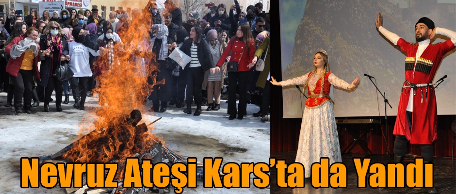 Nevruz Ateşi Kars'ta da Yandı