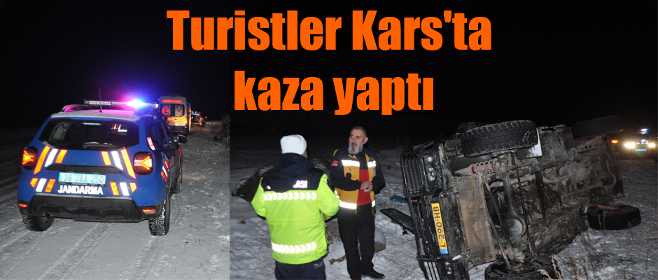 Turistler Kars'ta kaza yaptı